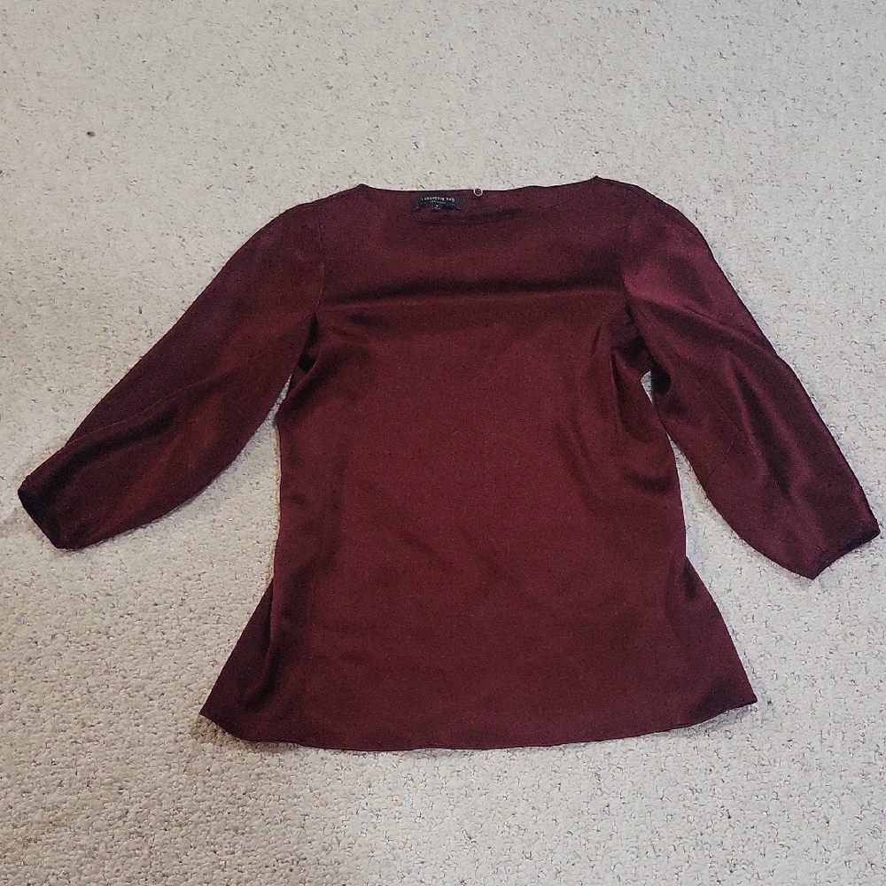 Lafayette 148 New York Rich Burgundy Blouse